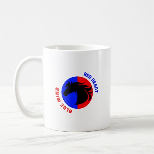 Roter Herz Blaues Bewusstsein Kaffeetasse (Links)