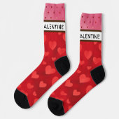 Roter Herz Chic Muster Socken (Linkes Detail)