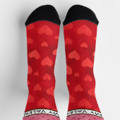 Roter Herz Chic Muster Socken (Oben)