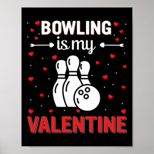 Roter Herz Cupid Liebe Grafik Bowling Ist Mein Val Poster