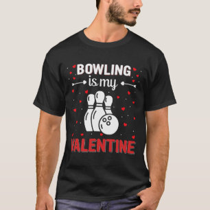 Roter Herz Cupid Liebe Grafik Bowling Ist Mein Val T-Shirt