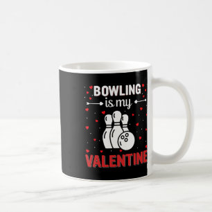 Roter Herz Cupid Liebesgrafik Bowling ist mein Val Kaffeetasse