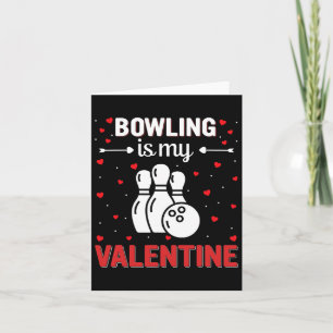 Roter Herz Cupid Liebesgrafik Bowling ist mein Val Karte