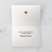 Roter Herz-Dank-Freiwilliger Dankeskarte (Innenseite)