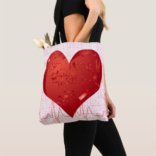 Roter Herz-EKG-Monitor Gesundheitswesen Tasche