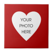 Roter Herz-Foto-Rahmen Fliese (Vorderseite)