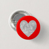 Roter Herz-Fotovorlage Button (Vorne & Hinten)