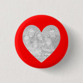 Roter Herz-Fotovorlage Button (Vorderseite)