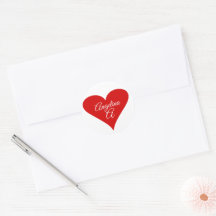 Roter Herz Liebe Valentinstag Name & Monogramm