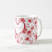 Roter Herz-Liebesbogen Kaffeetasse (VorderseiteRechts)