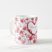 Roter Herz-Liebesbogen Kaffeetasse (Vorderseite Links)