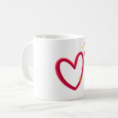 Roter Herz Liebestasse Kaffeetasse (Vorderseite Links)