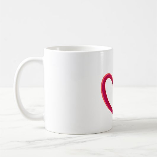 Roter Herz Liebestasse Kaffeetasse (Links)