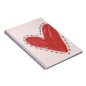 Roter Herz Liebt Euch Muster Notizbuch Notizblock (Rechte Seite)