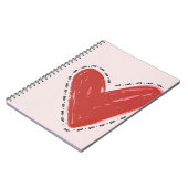 Roter Herz Liebt Euch Muster Notizbuch Notizblock (Linke Seite)