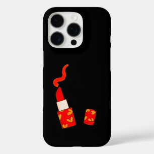 Roter Herz-Lippenstift im Pop-Art-Design iPhone 16 Pro Hülle