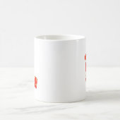 Roter Herz-Lippenstift im Pop-Art-Design Kaffeetasse (Mittel)
