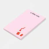 Roter Herz-Lippenstift im Pop-Art-Design Post-it Klebezettel (angewinkelt)