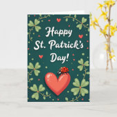 Roter Herz Muster St. Patrick Karte (Gelbe Blume)