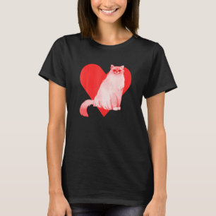 Roter Herz süßes Haustier bester Freund Birma-Katz T-Shirt