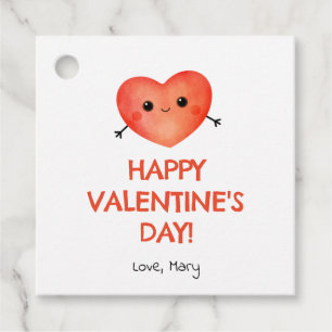 Roter Herz Valentinstag Aufkleber Geschenkanhänger