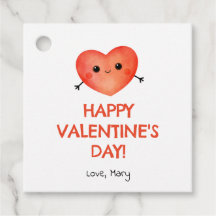 Roter Herz Valentinstag Etikett