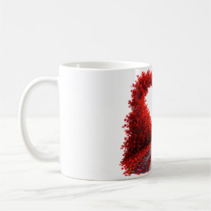 Roter Herz-Waldpfad – Herbstliebe Naturdesign Kaffeetasse