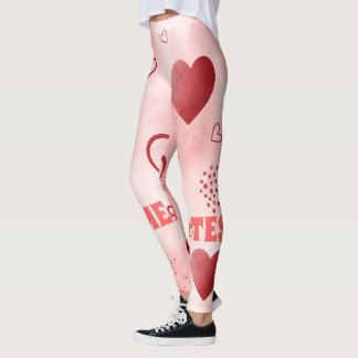 Roter Herz-Wasserfarb-Nahtlos-Muster Leggings