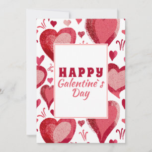 Roter Herz Zeichnung Frohen Galentine`s Tag Feiertagskarte