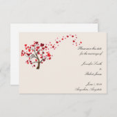 Roter Herzbaum auf Elfenbein Save the Date (Vorne/Hinten)