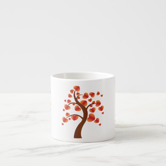 Roter Herzbaum Espressotasse (Vorderseite)