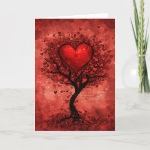 Roter Herzbaum Feiertagskarte