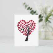 Roter Herzbaum mit Liebesvögeln Postkarte (Stehend Vorderseite)