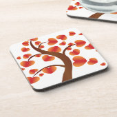 Roter Herzbaum Untersetzer (Linke Seite)