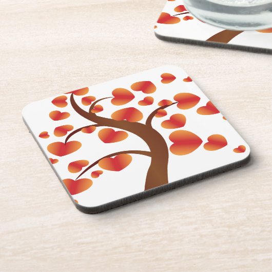 Roter Herzbaum Untersetzer (Linke Seite)