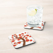 Roter Herzbaum Untersetzer (Rechte Seite)