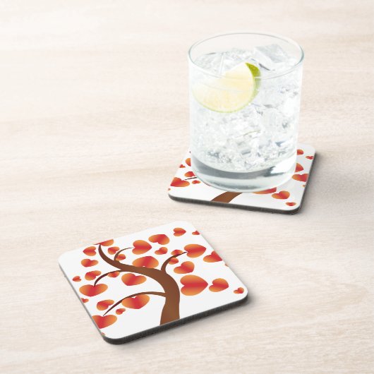 Roter Herzbaum Untersetzer (Rechte Seite)