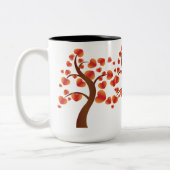 Roter Herzbaum Zweifarbige Tasse (Links)