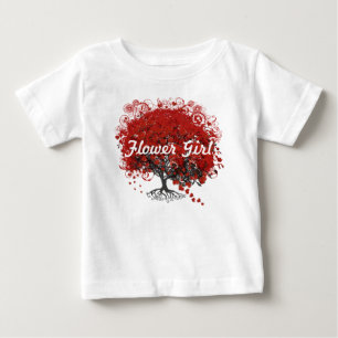 Roter Herzblattbaum Baby T-shirt