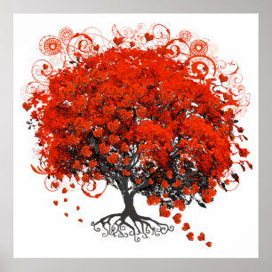 Roter Herzblattbaum Poster