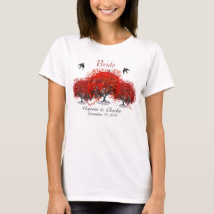 Roter Herzblattbaum T-Shirt