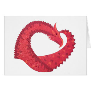 Roter Herzdrache auf Weiß