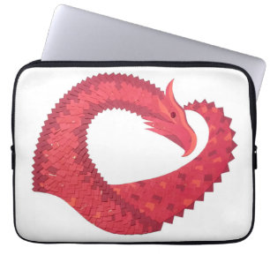 Roter Herzdrache auf Weiß Laptopschutzhülle
