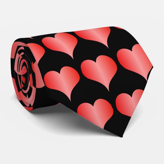 Roter Herzen Design Krawatte (Gerollt)
