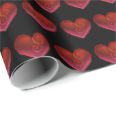 Roter Herzen Geschenkpapier Liebe Valentinstag (Rolleneckpunkt)