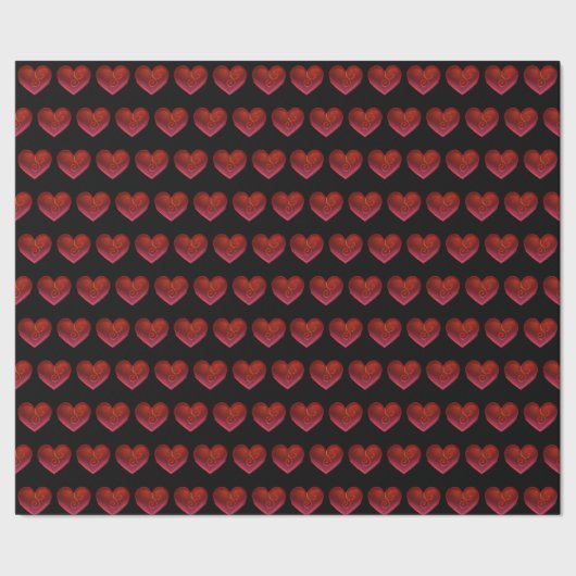 Roter Herzen Geschenkpapier Liebe Valentinstag (Saum)