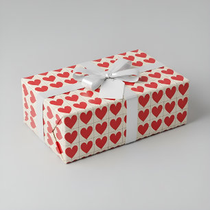 Roter Herzen Geschenkverpackungspapier Romantische Geschenkpapier Set