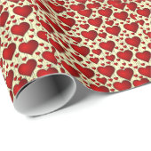 Roter Herzen Muster Geschenkpapier (Rolleneckpunkt)