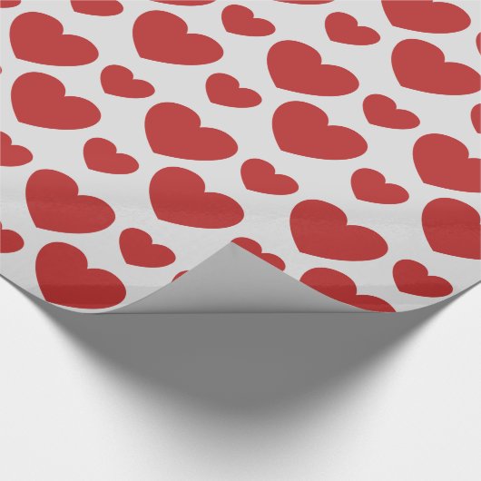 Roter Herzen Muster Geschenkpapier (Ecke)