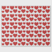 Roter Herzen Muster Geschenkpapier (Flach)